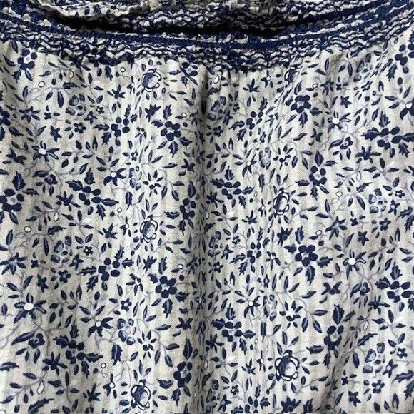 Madewell Blue Jeanette Crop Peasant Top Florentine Floral Size Small - Picture 7 of 16